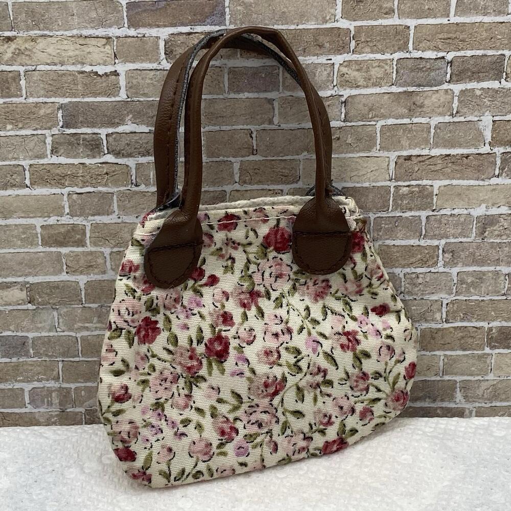 Barbie Fabric floral boho Purse Accessory Pink Roses BC5